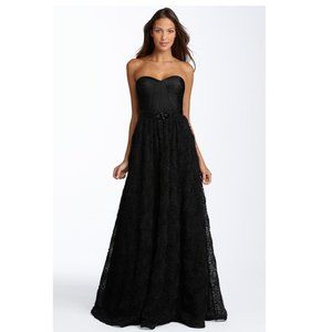 Adrianna Papell Pleat Bodice Rosette Ball Gown-Size 6